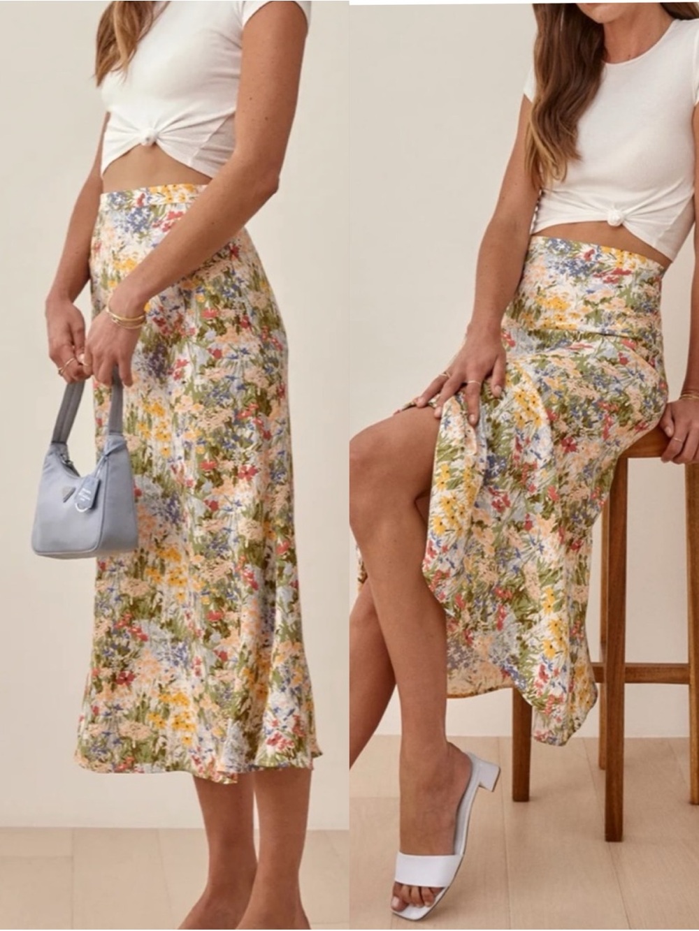 REFORMATION • Bea skirt in countryside floral print - Size 0 midi slip